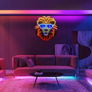 چراغ نئونی طرح شیر چاپ uv
